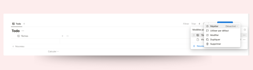 Comment créer des tâches récurrentes dans une base de données type To do