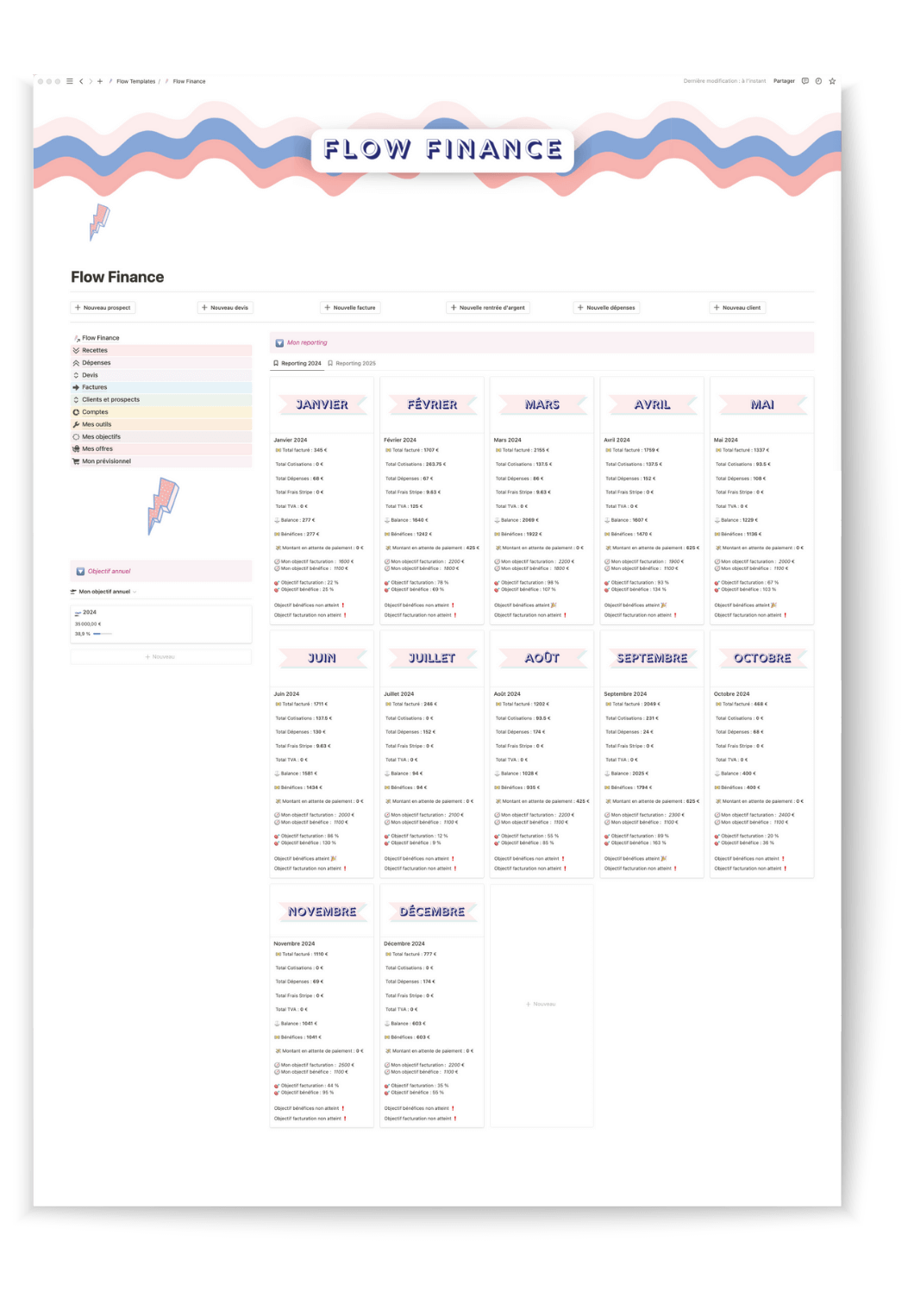 Flow Finance Tableau de bord
