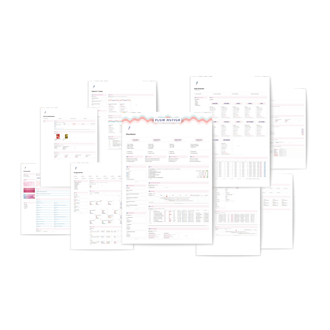 Mockup Flow Notion Pages assemblées