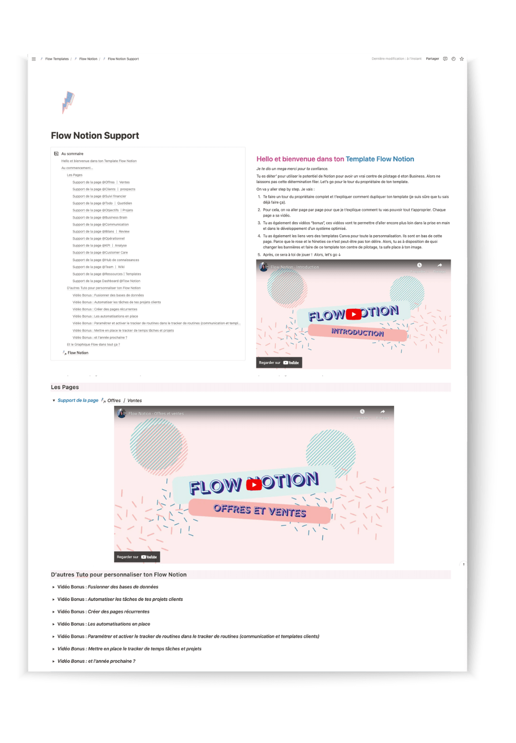 Page Support Flow Notion